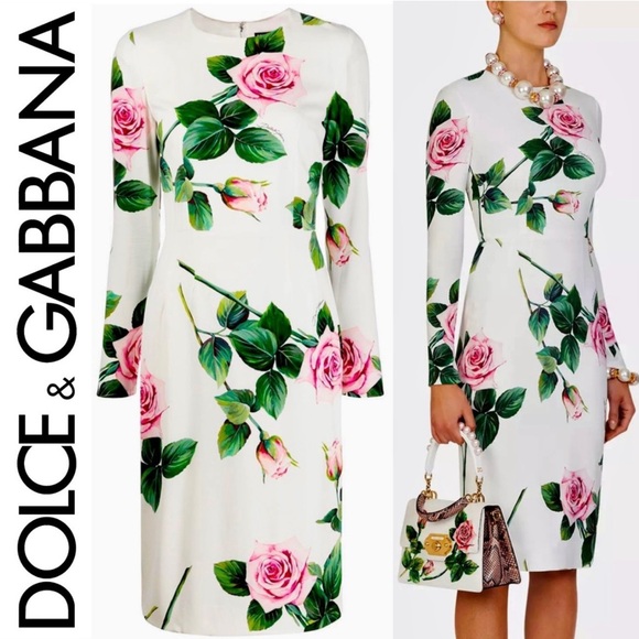 Dolce & Gabbana Dresses & Skirts - Dolce & Gabbana Tropical Rose Sheath Dress